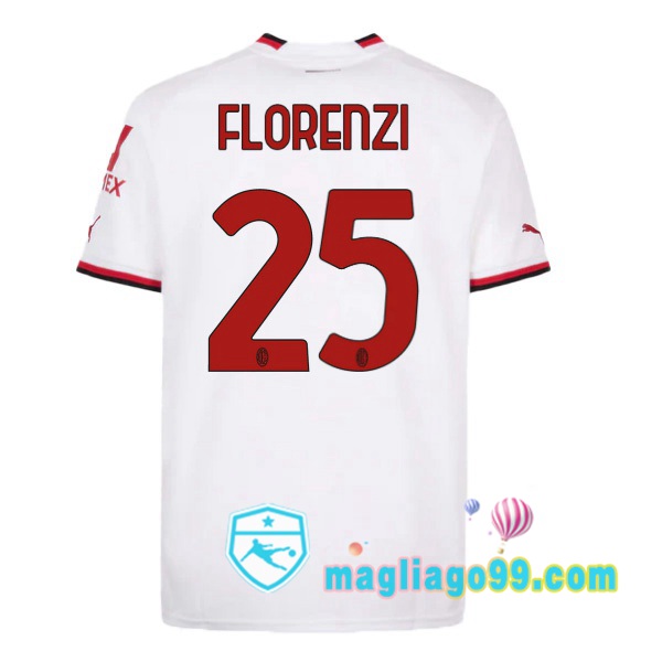 Magliago - Passione Maglie Thai Affidabili Basso Costo Online Shop | Maglia AC Milan (FLORENZI 25) Seconda Bianco 2022/2023