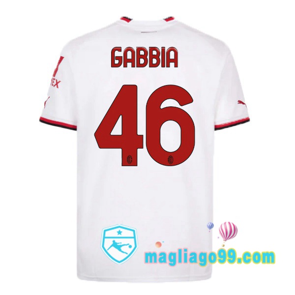 Magliago - Passione Maglie Thai Affidabili Basso Costo Online Shop | Maglia AC Milan (GABBIA 46) Seconda Bianco 2022/2023