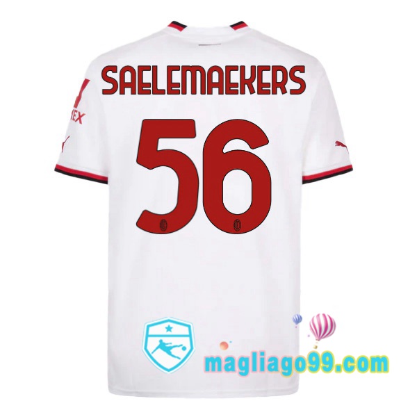 Magliago - Passione Maglie Thai Affidabili Basso Costo Online Shop | Maglia AC Milan (SAELEMAEKERS 56) Seconda Bianco 2022/2023