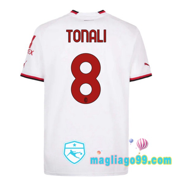 Magliago - Passione Maglie Thai Affidabili Basso Costo Online Shop | Maglia AC Milan (TONALI 8) Seconda Bianco 2022/2023
