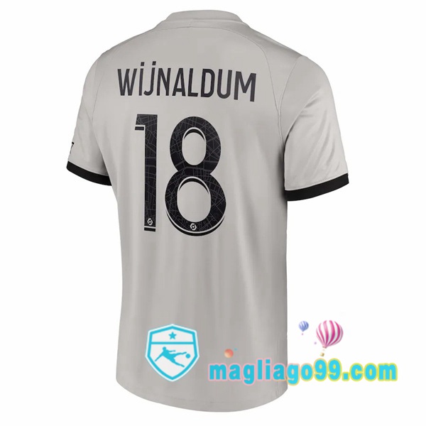 Magliago - Passione Maglie Thai Affidabili Basso Costo Online Shop | Maglia Paris PSG (Wijnaldum 18) Seconda Grigio 2022/2023