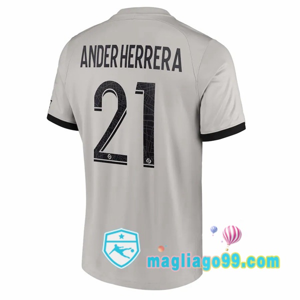 Magliago - Passione Maglie Thai Affidabili Basso Costo Online Shop | Maglia Paris PSG (Ander Herrera 21) Seconda Grigio 2022/2023