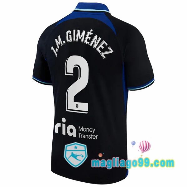 Magliago - Passione Maglie Thai Affidabili Basso Costo Online Shop | Maglia Atletico Madrid (J.M. Giménez 2) Seconda Nero 2022/2023