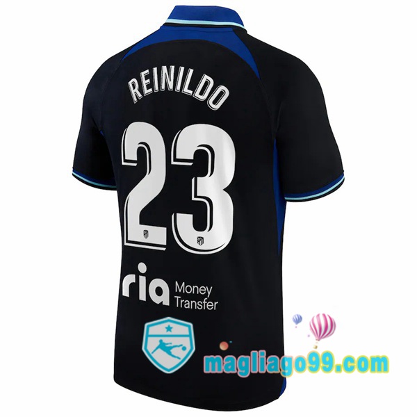 Magliago - Passione Maglie Thai Affidabili Basso Costo Online Shop | Maglia Atletico Madrid (Reinildo 23) Seconda Nero 2022/2023