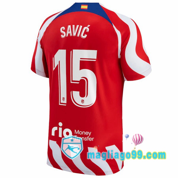 Magliago - Passione Maglie Thai Affidabili Basso Costo Online Shop | Maglia Atletico Madrid (Savic 15) Prima Rosso 2022/2023