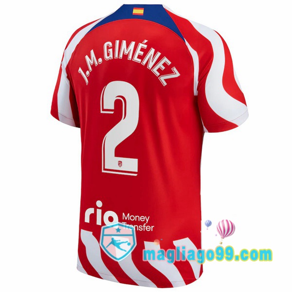 Magliago - Passione Maglie Thai Affidabili Basso Costo Online Shop | Maglia Atletico Madrid (J.M. Giménez 2) Prima Rosso 2022/2023