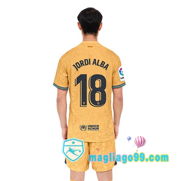 Magliago - Passione Maglie Thai Affidabili Basso Costo Online Shop | Maglia FC Barcellona (Jordi Alba 18) Seconda Giallo 2022/2023