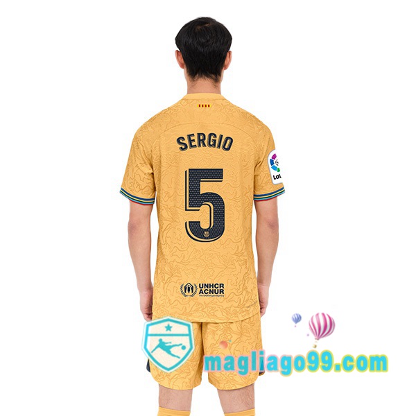 Magliago - Passione Maglie Thai Affidabili Basso Costo Online Shop | Maglia FC Barcellona (Sergio 5) Seconda Giallo 2022/2023