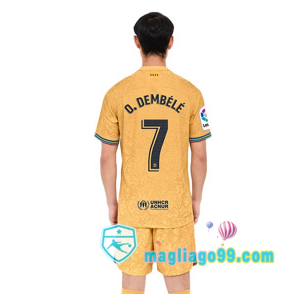 Magliago - Passione Maglie Thai Affidabili Basso Costo Online Shop | Maglia FC Barcellona (Ousmane Dembélé 7) Seconda Giallo 2022/2023
