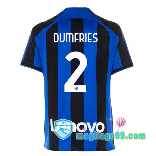 Magliago - Passione Maglie Thai Affidabili Basso Costo Online Shop | Maglia Inter Milan (DUMFRIES 2) Prima Nero Blu 2022/2023