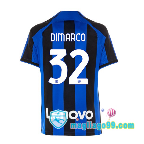 Magliago - Passione Maglie Thai Affidabili Basso Costo Online Shop | Maglia Inter Milan (DIMARCO 32) Prima Nero Blu 2022/2023