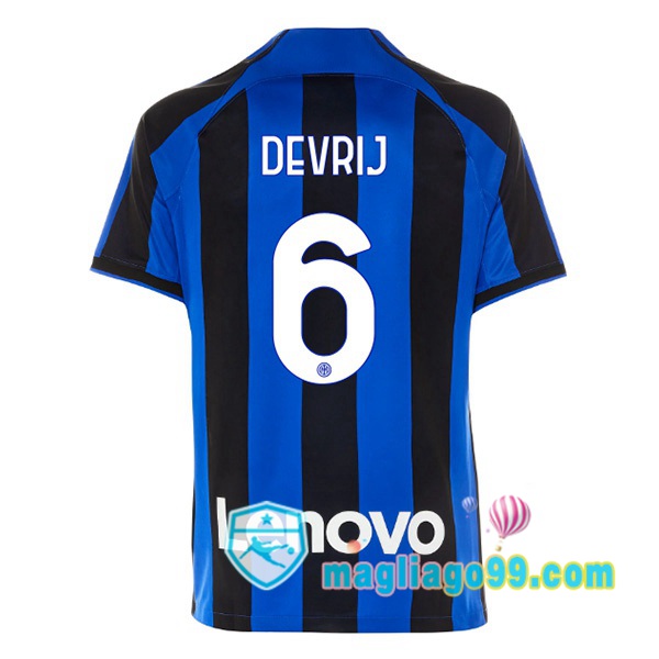 Magliago - Passione Maglie Thai Affidabili Basso Costo Online Shop | Maglia Inter Milan (DE VRIJ 6) Prima Nero Blu 2022/2023