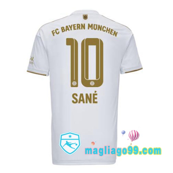 Magliago - Passione Maglie Thai Affidabili Basso Costo Online Shop | Maglia Calcio Bayern Monaco (Sané 10) Seconda Bianco 2022/2023