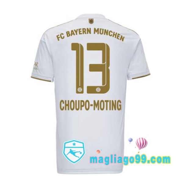 Magliago - Passione Maglie Thai Affidabili Basso Costo Online Shop | Maglia Calcio Bayern Monaco (Choupo-Moting 13) Seconda Bianco 2022/2023