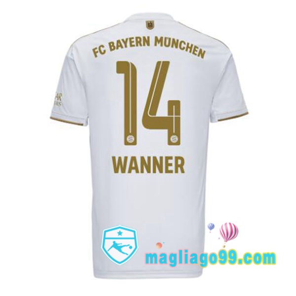 Magliago - Passione Maglie Thai Affidabili Basso Costo Online Shop | Maglia Calcio Bayern Monaco (Wanner 14) Seconda Bianco 2022/2023