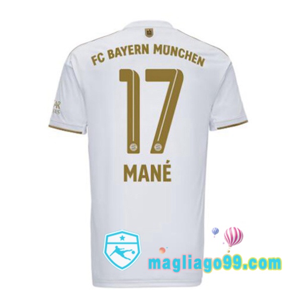 Magliago - Passione Maglie Thai Affidabili Basso Costo Online Shop | Maglia Calcio Bayern Monaco (Mané 17) Seconda Bianco 2022/2023