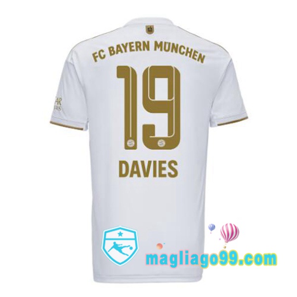 Magliago - Passione Maglie Thai Affidabili Basso Costo Online Shop | Maglia Calcio Bayern Monaco (Davies 19) Seconda Bianco 2022/2023