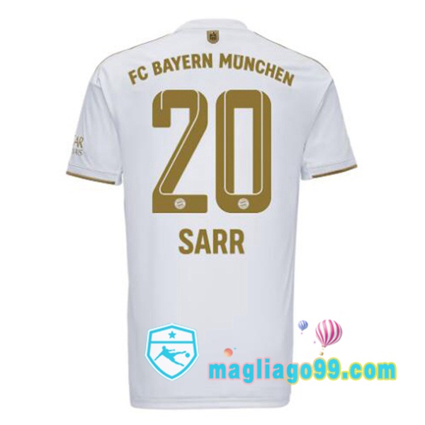 Magliago - Passione Maglie Thai Affidabili Basso Costo Online Shop | Maglia Calcio Bayern Monaco (Sarr 20) Seconda Bianco 2022/2023