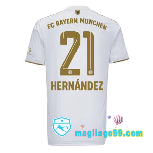 Magliago - Passione Maglie Thai Affidabili Basso Costo Online Shop | Maglia Calcio Bayern Monaco (Hernández 21) Seconda Bianco 2022/2023