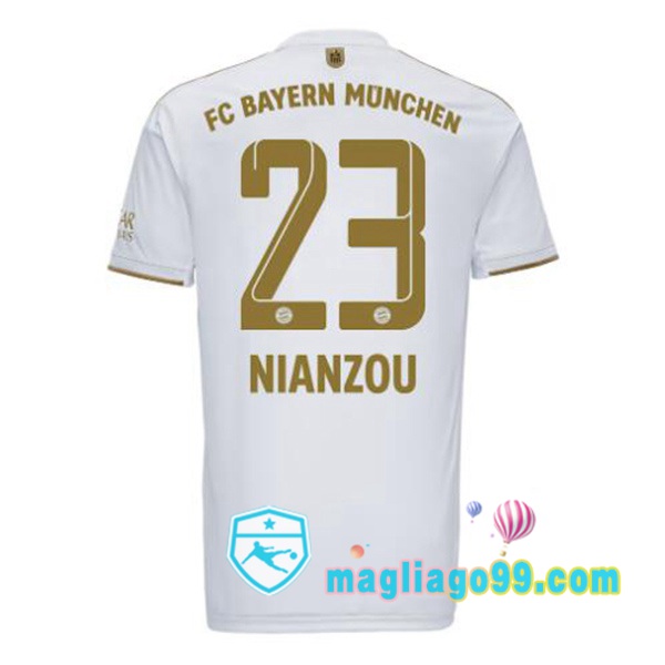 Magliago - Passione Maglie Thai Affidabili Basso Costo Online Shop | Maglia Calcio Bayern Monaco (Nianzou 23) Seconda Bianco 2022/2023