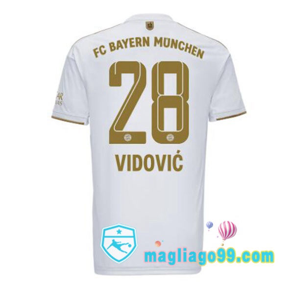 Magliago - Passione Maglie Thai Affidabili Basso Costo Online Shop | Maglia Calcio Bayern Monaco (Vidović 28) Seconda Bianco 2022/2023