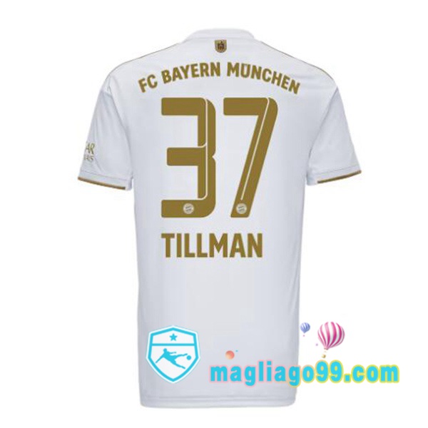 Magliago - Passione Maglie Thai Affidabili Basso Costo Online Shop | Maglia Calcio Bayern Monaco (Tillman 37) Seconda Bianco 2022/2023