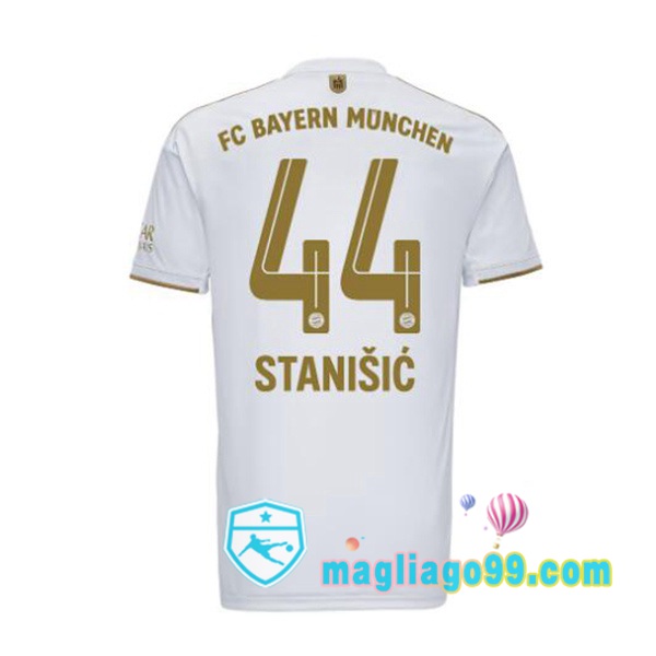 Magliago - Passione Maglie Thai Affidabili Basso Costo Online Shop | Maglia Calcio Bayern Monaco (Stanišić 44) Seconda Bianco 2022/2023