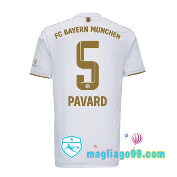Magliago - Passione Maglie Thai Affidabili Basso Costo Online Shop | Maglia Calcio Bayern Monaco (Pavard 5) Seconda Bianco 2022/2023