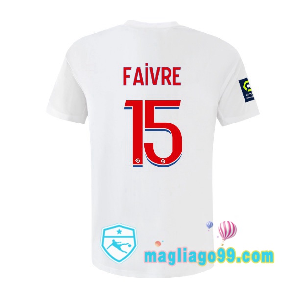Magliago - Passione Maglie Thai Affidabili Basso Costo Online Shop | Maglia Calcio Lyon OL (FAIVRE 15) Prima Bianco 2022/2023