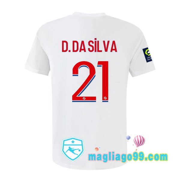 Magliago - Passione Maglie Thai Affidabili Basso Costo Online Shop | Maglia Calcio Lyon OL (D. DA SILVA 21) Prima Bianco 2022/2023