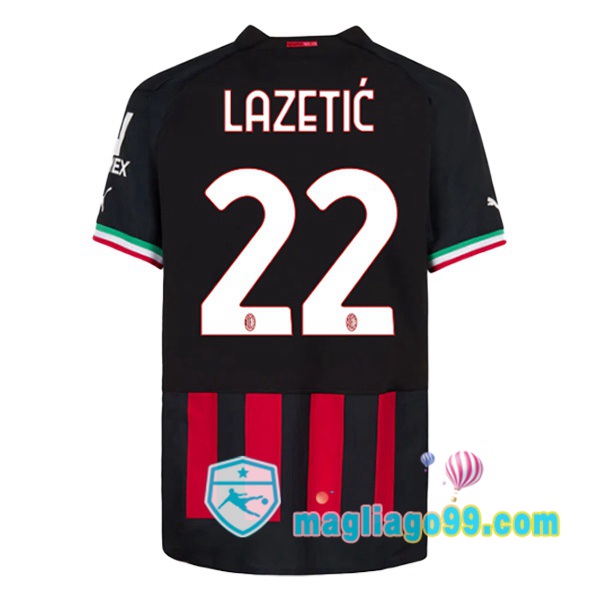 Magliago - Passione Maglie Thai Affidabili Basso Costo Online Shop | Maglia Calcio AC Milan (LAZETIĆ 22) Prima Rosso 2022/2023