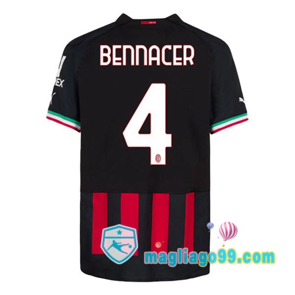 Magliago - Passione Maglie Thai Affidabili Basso Costo Online Shop | Maglia Calcio AC Milan (BENNACER 4) Prima Rosso 2022/2023