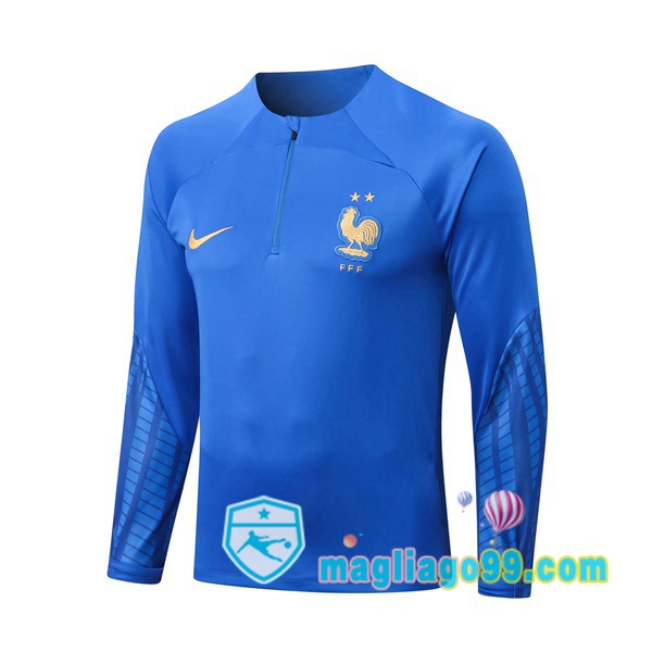 Magliago - Passione Maglie Thai Affidabili Basso Costo Online Shop | Felpa Calcio Francia Blu 2022/2023