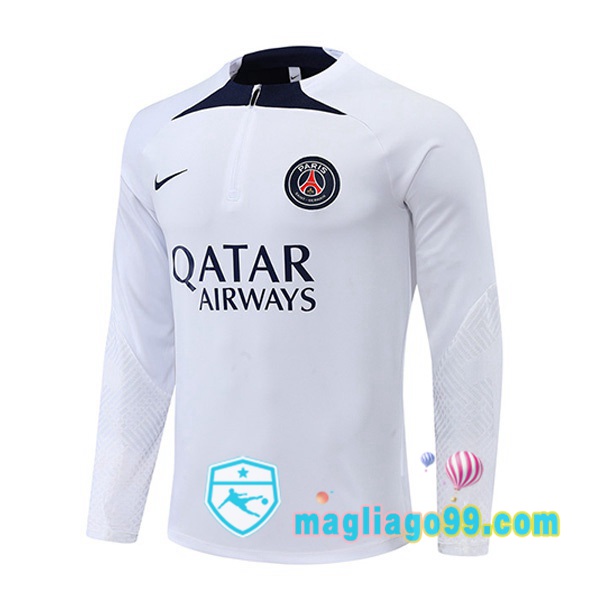 Magliago - Passione Maglie Thai Affidabili Basso Costo Online Shop | Felpa Calcio Paris PSG Bianco 2022/2023