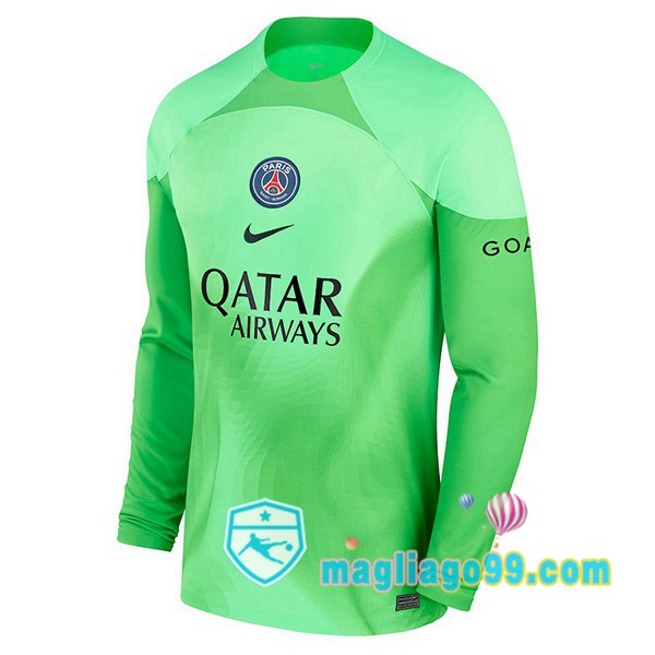 Magliago - Passione Maglie Thai Affidabili Basso Costo Online Shop | Maglia Calcio Paris PSG Portiere Maniche Lunghe Verde 2022/2023