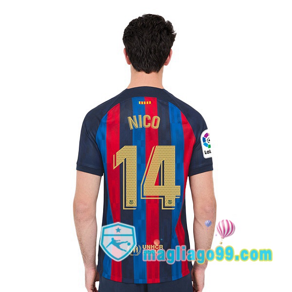 Magliago - Passione Maglie Thai Affidabili Basso Costo Online Shop | Maglia Calcio FC Barcellona (Nico 14) Prima Rosso Blu 2022/2023