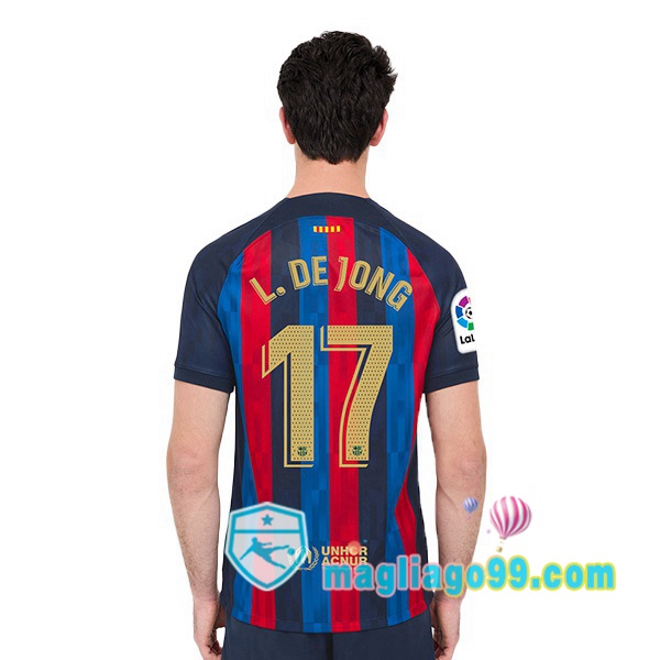 Magliago - Passione Maglie Thai Affidabili Basso Costo Online Shop | Maglia Calcio FC Barcellona (Luuk de Jong 17) Prima Rosso Blu 2022/2023