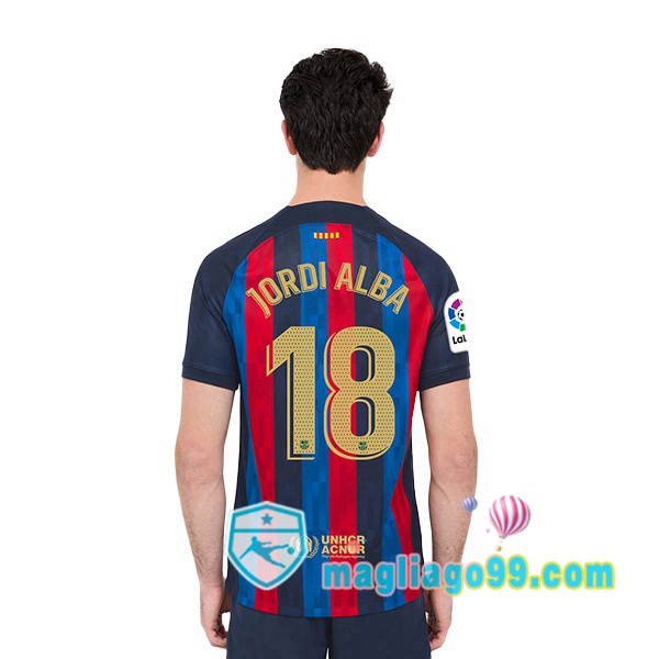 Magliago - Passione Maglie Thai Affidabili Basso Costo Online Shop | Maglia Calcio FC Barcellona (Jordi Alba 18) Prima Rosso Blu 2022/2023