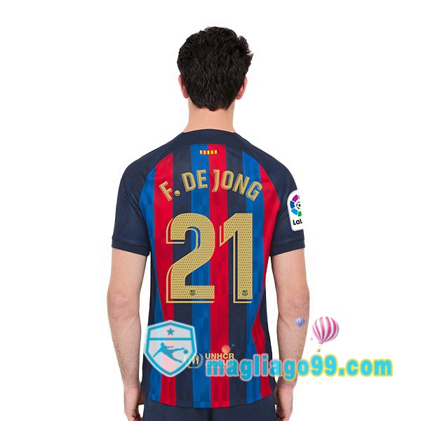 Magliago - Passione Maglie Thai Affidabili Basso Costo Online Shop | Maglia Calcio FC Barcellona (Frenkie de Jong 21) Prima Rosso Blu 2022/2023