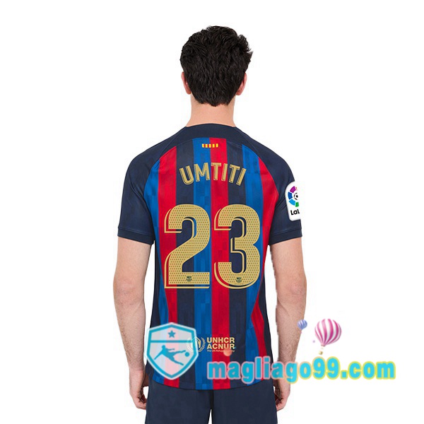 Magliago - Passione Maglie Thai Affidabili Basso Costo Online Shop | Maglia Calcio FC Barcellona (Umtiti 23) Prima Rosso Blu 2022/2023