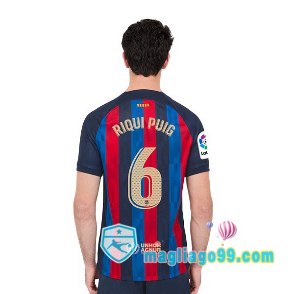 Magliago - Passione Maglie Thai Affidabili Basso Costo Online Shop | Maglia Calcio FC Barcellona (Riqui Puig 6) Prima Rosso Blu 2022/2023
