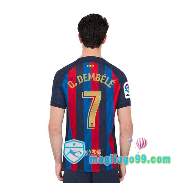 Magliago - Passione Maglie Thai Affidabili Basso Costo Online Shop | Maglia Calcio FC Barcellona (Ousmane Dembélé 7) Prima Rosso Blu 2022/2023