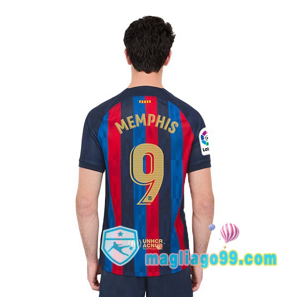 Magliago - Passione Maglie Thai Affidabili Basso Costo Online Shop | Maglia Calcio FC Barcellona (Memphis 9) Prima Rosso Blu 2022/2023