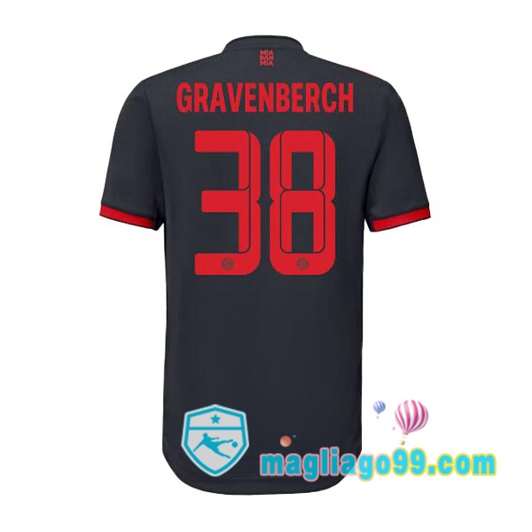 Magliago - Passione Maglie Thai Affidabili Basso Costo Online Shop | Maglia Bayern Monaco (Gravenberch 38) Terza Nero 2022/2023