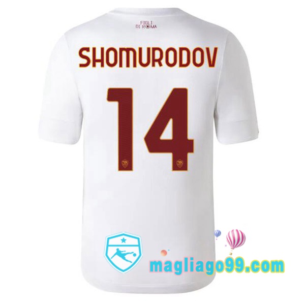 Magliago - Passione Maglie Thai Affidabili Basso Costo Online Shop | Maglia AS Roma (SHOMURODOV 14) Seconda Bianco 2022/2023