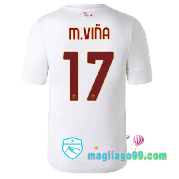 Magliago - Passione Maglie Thai Affidabili Basso Costo Online Shop | Maglia AS Roma (M.VIÑA 17) Seconda Bianco 2022/2023