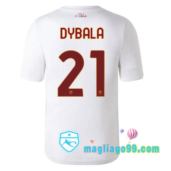 Magliago - Passione Maglie Thai Affidabili Basso Costo Online Shop | Maglia AS Roma (DYBALA 21) Seconda Bianco 2022/2023