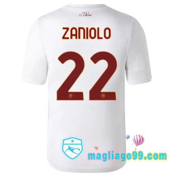 Magliago - Passione Maglie Thai Affidabili Basso Costo Online Shop | Maglia AS Roma (ZANIOLO 22) Seconda Bianco 2022/2023
