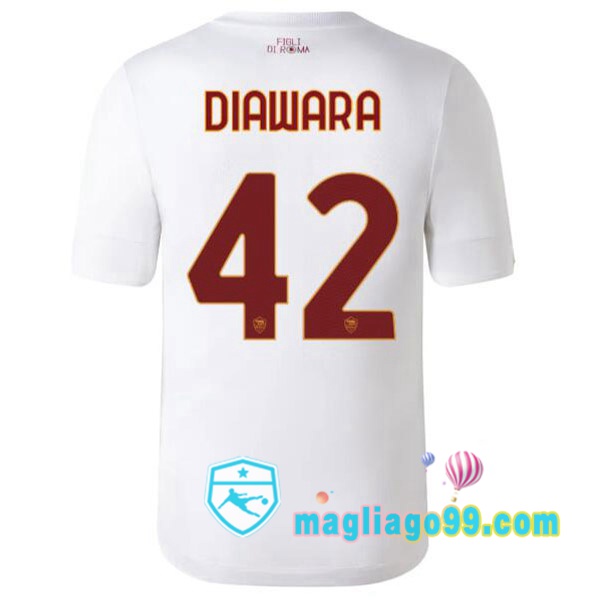 Magliago - Passione Maglie Thai Affidabili Basso Costo Online Shop | Maglia AS Roma (DIAWARA 42) Seconda Bianco 2022/2023
