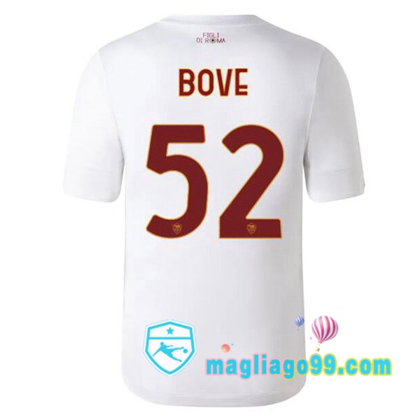 Magliago - Passione Maglie Thai Affidabili Basso Costo Online Shop | Maglia AS Roma (BOVE 52) Seconda Bianco 2022/2023